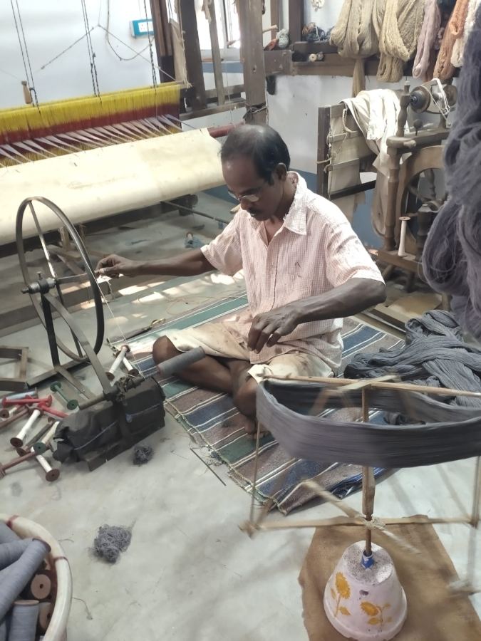 Weaver at the Jacquard Loom