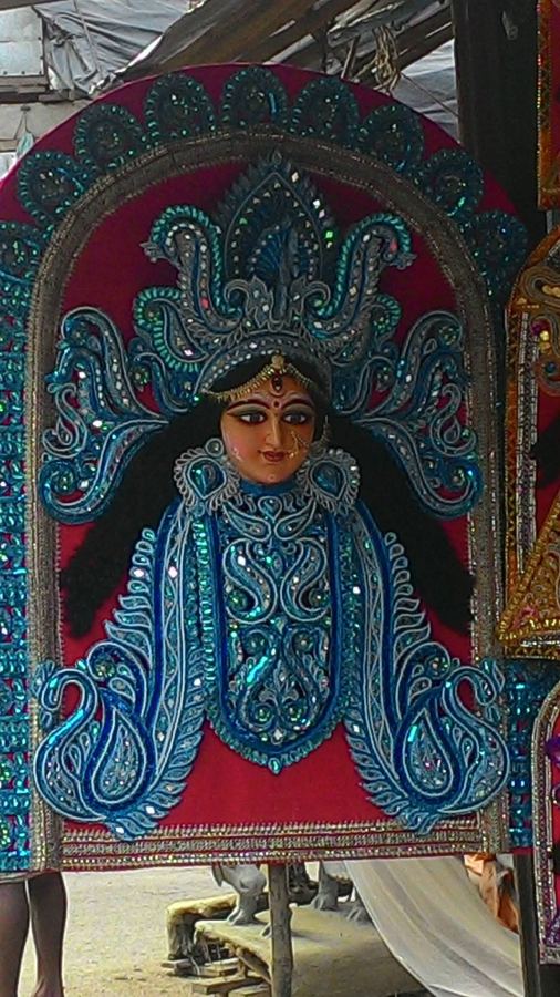 Durga Idol in Blue and Silver