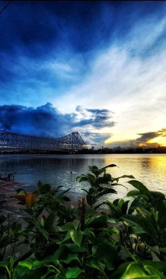 Sunset Behind Howrah Bridge