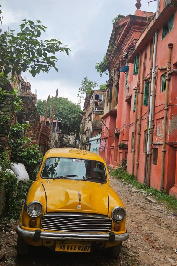 Taxi in a Painted Lane
